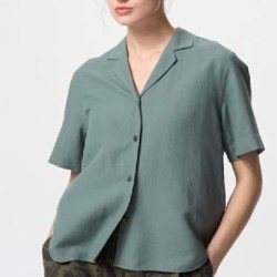 Хлопковая рубашка с коротким рукавом - фото 4