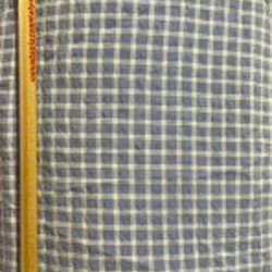 Жатый хлопок (сирсакер) голубая клетка - фото 2