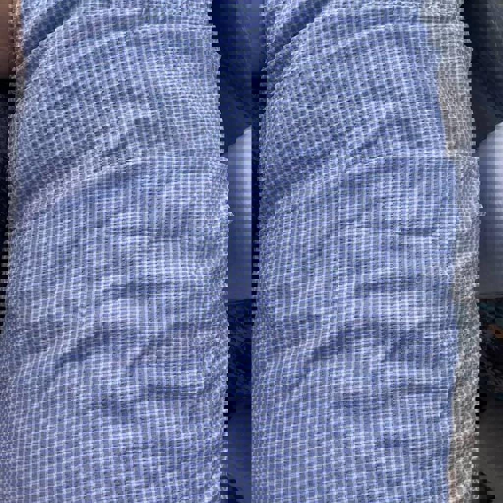 Жатый хлопок (сирсакер) голубая клетка