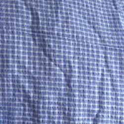 Жатый хлопок (сирсакер) голубая клетка - фото 3