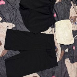 Шорты (черные/атласные) - фото 1