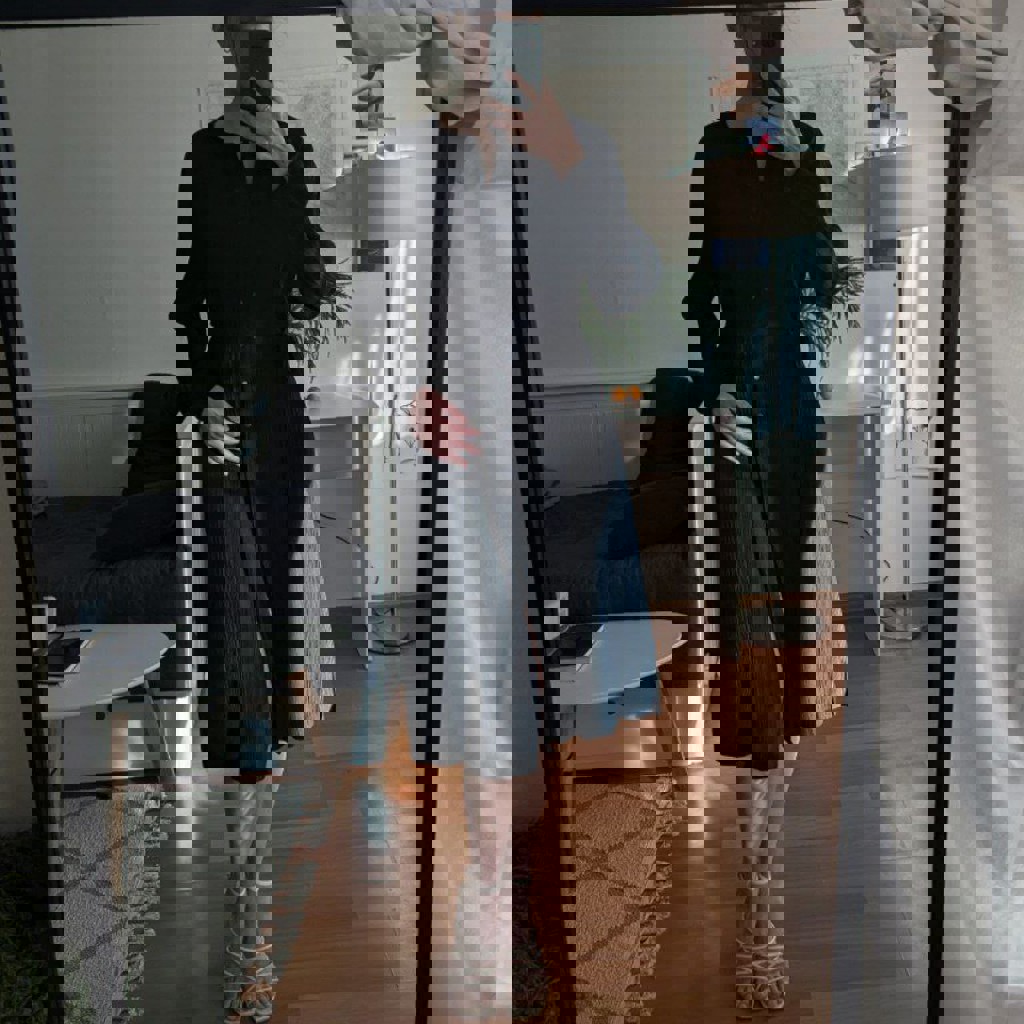 Платье чёрное из жатого материала