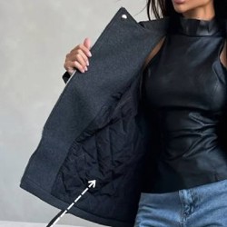 Утепленная косуха-пальто - фото 9