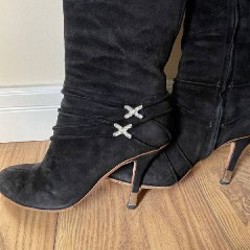 Винтажные замшевые сапоги - фото 3