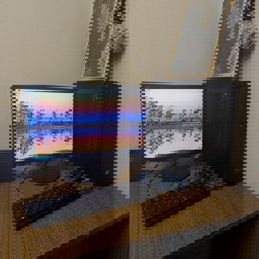 ПК с монитором, маусом и клавиатурой