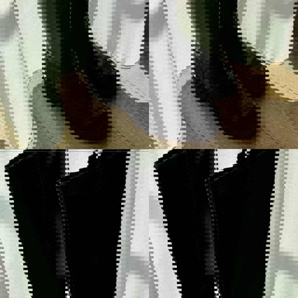 Вязаные чёрные штаны с завязками на поясе