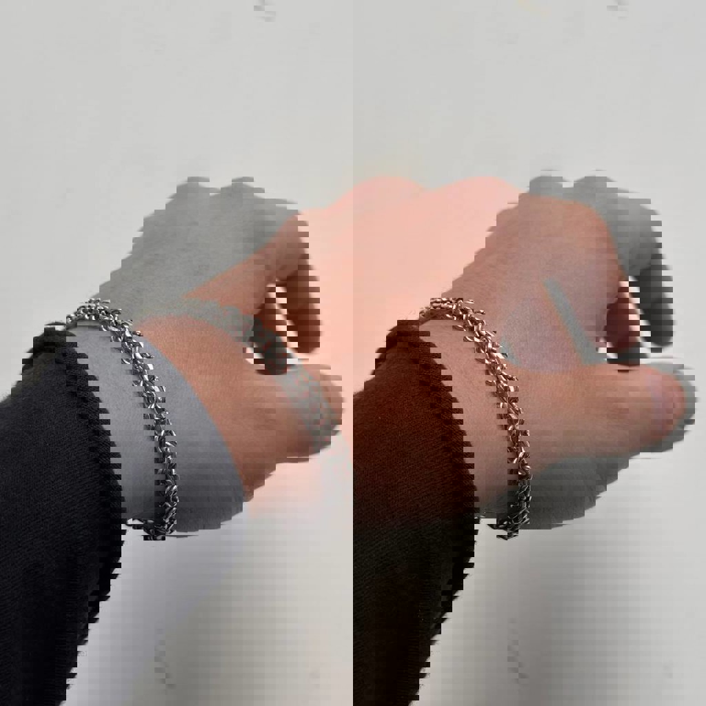 Плетеный браслет из серебра 925 пробы