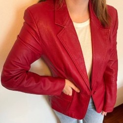 Винтажный кожаный пиджак Weekend Max Mara - фото 5