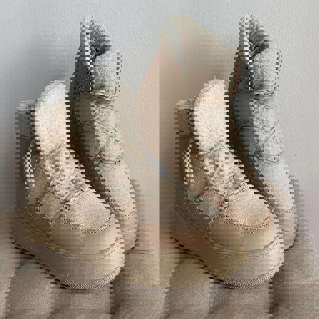 Ботинки бежевые теплые с мехом