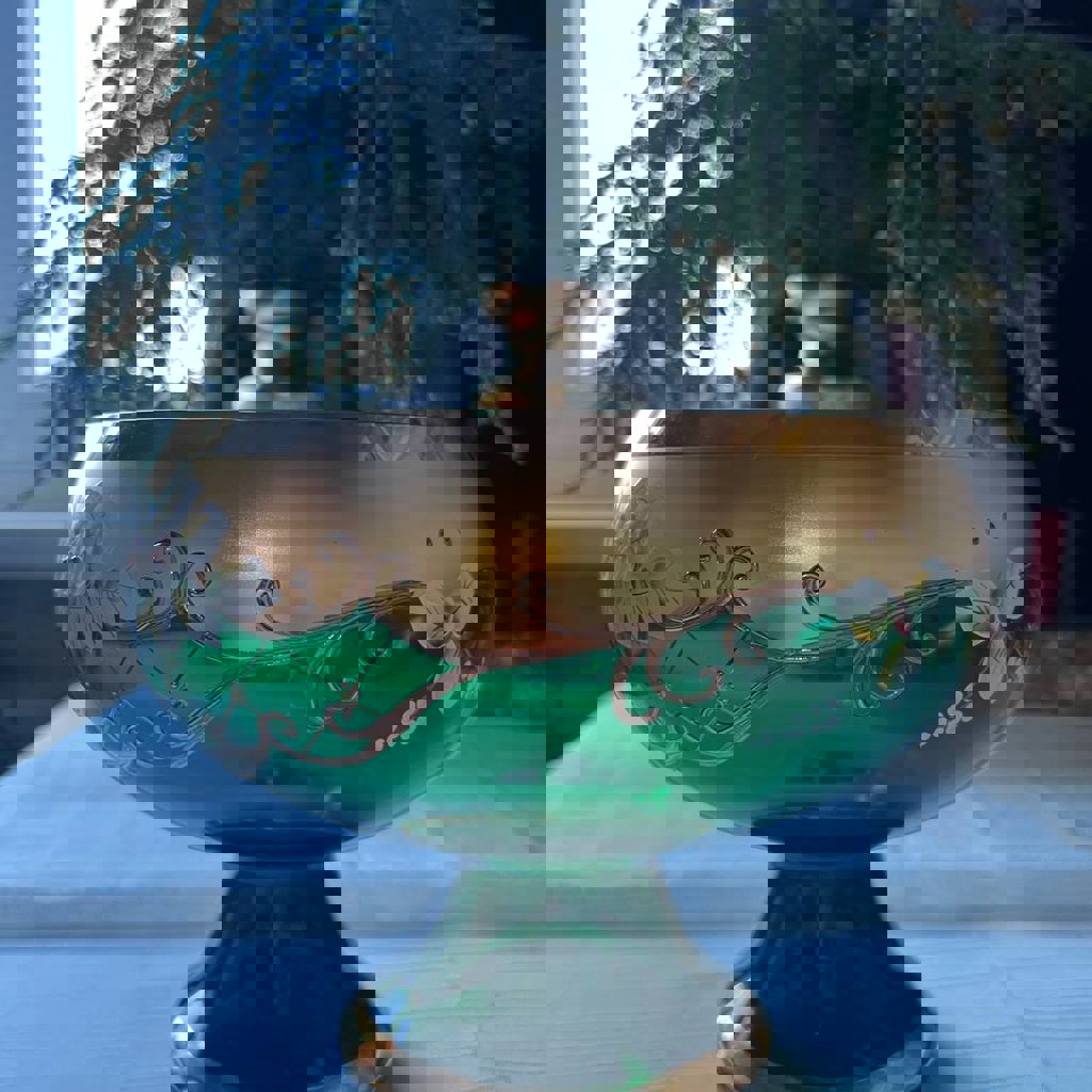 Фруктовница стеклянная с позолотой