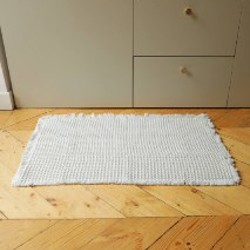 Вафельный коврик белый и серый - фото 6