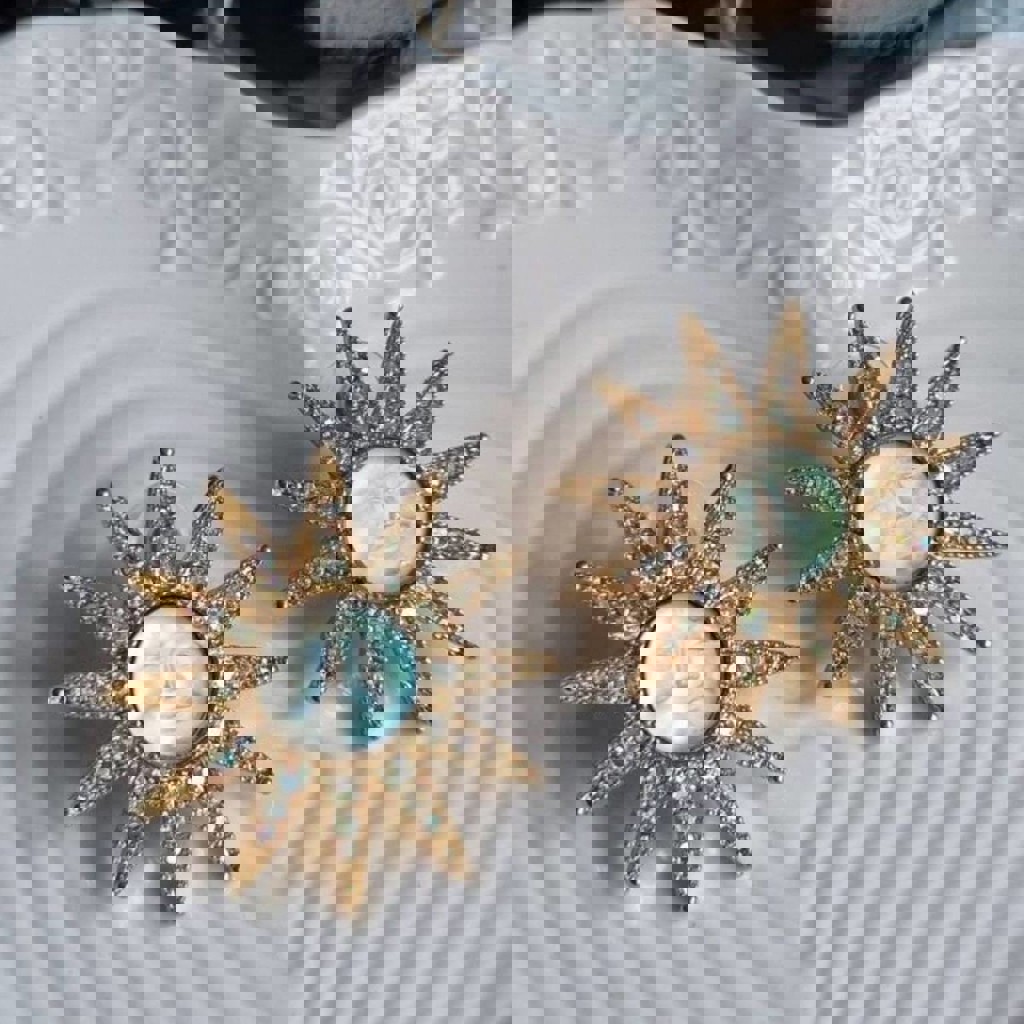 Серьги с красным стеклом