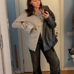 Рубашка в тонкую коричневую полоску - фото 2