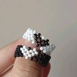 Парное кольцо из бисера - фото 1