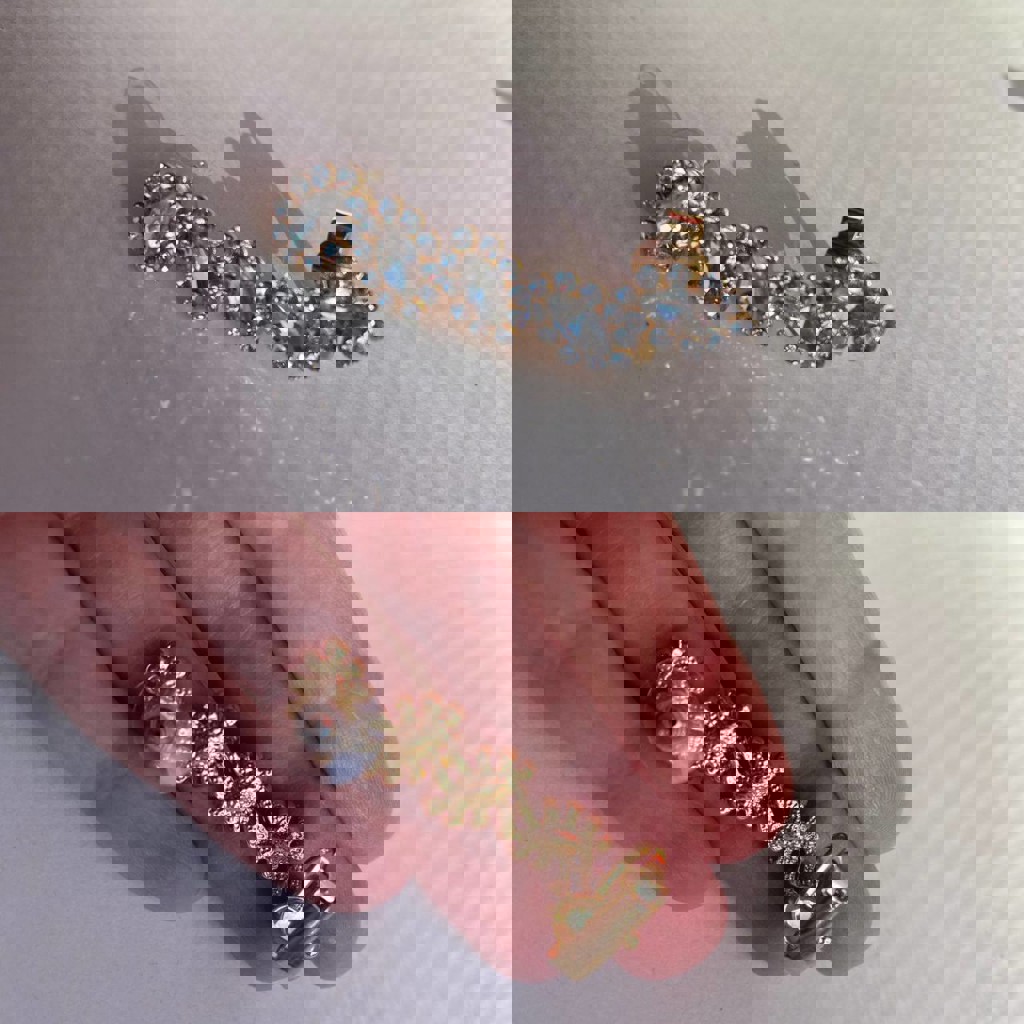 Серьга-кафф с кристаллами