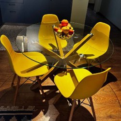 Стеклянный стол с стульями - фото 3
