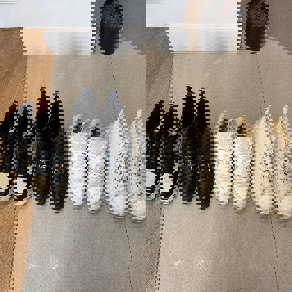 Обувь черно-белая