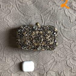 Черный клатч с камнями - фото 4