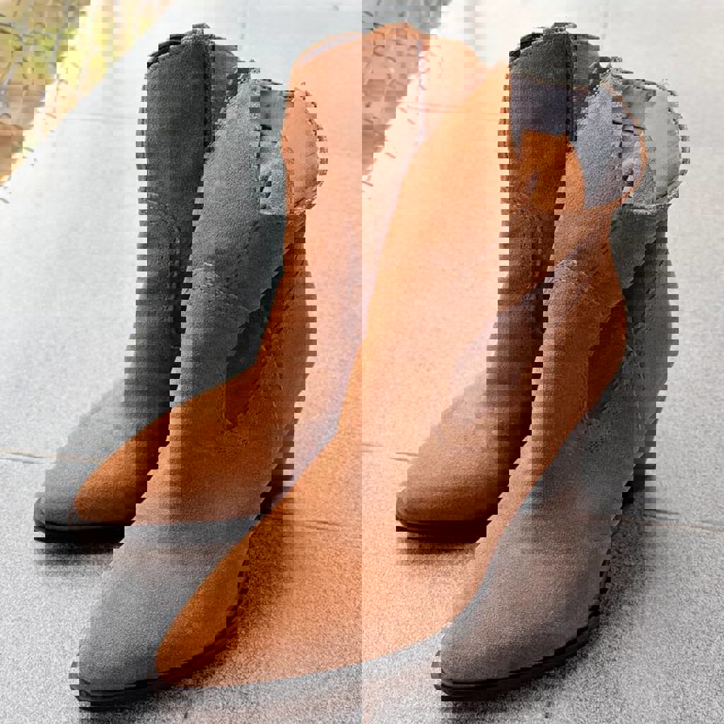 Сапожки замшевые Mango