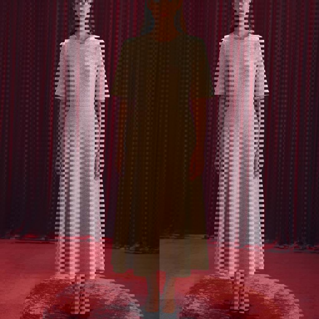 Теплое платье миди с короткими рукавами