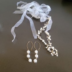 Жемчужный ободок/украшение для волос - фото 2