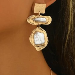 Геометрические подвесные серьги - фото 3