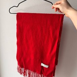 Красный кашемировый шарф - фото 9