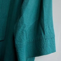 Льняной брючный костюм с кимоно - фото 5