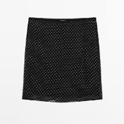 Мини-юбка в белый горошек - фото 2