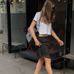 Мини-юбка в белый горошек - фото 3