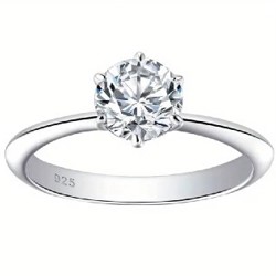 Кольцо S925 с муассанитом - фото 6