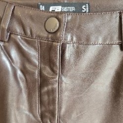 Коричневые кожаные брюки - фото 2