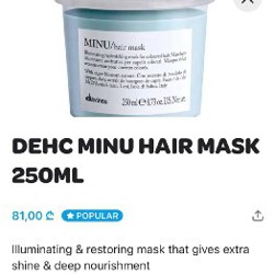 Маска для окрашенных волос Davines MINU - фото 2