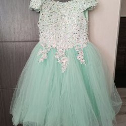 Платье для девочки зелёное - фото 1