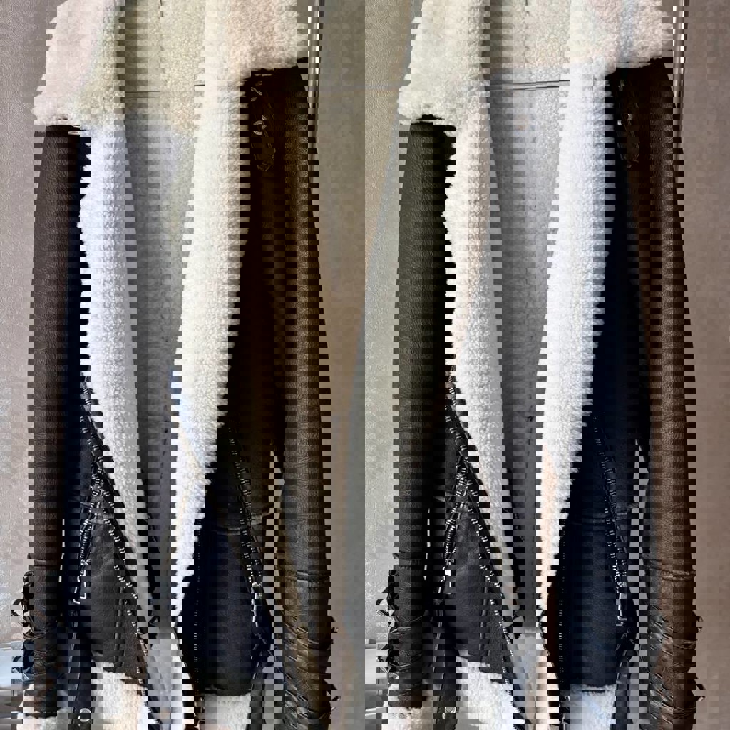 Кожаная куртка с мехом