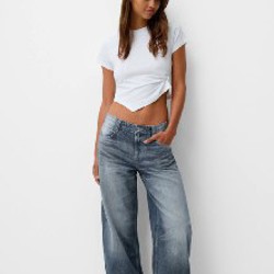 Джинсы BERSHKA с змеиным принтом - фото 6