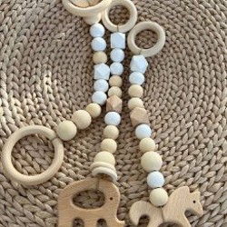 Деревянная стойка Монтессори с подвесами для малыша - фото 2