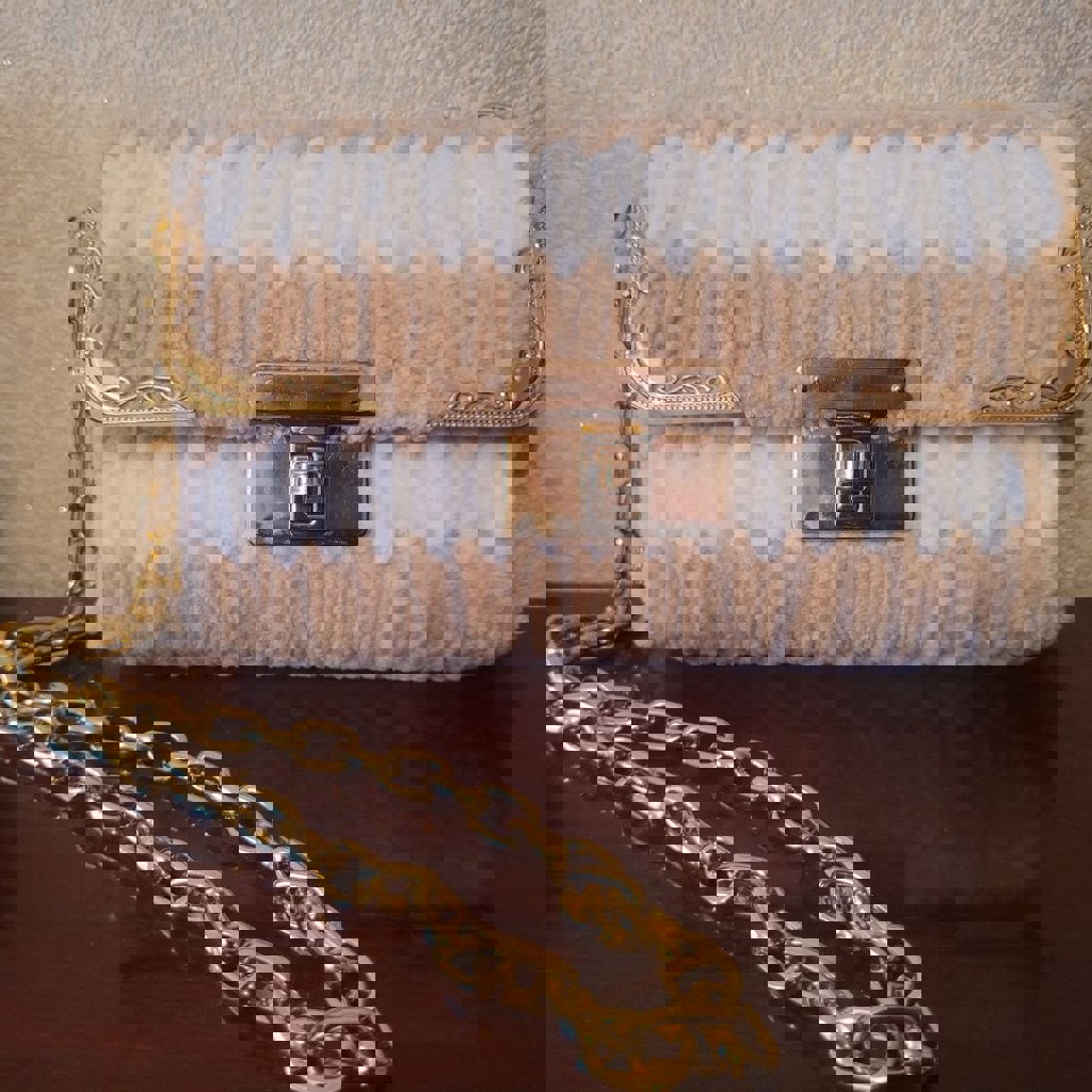 Сумка бело-бежевая