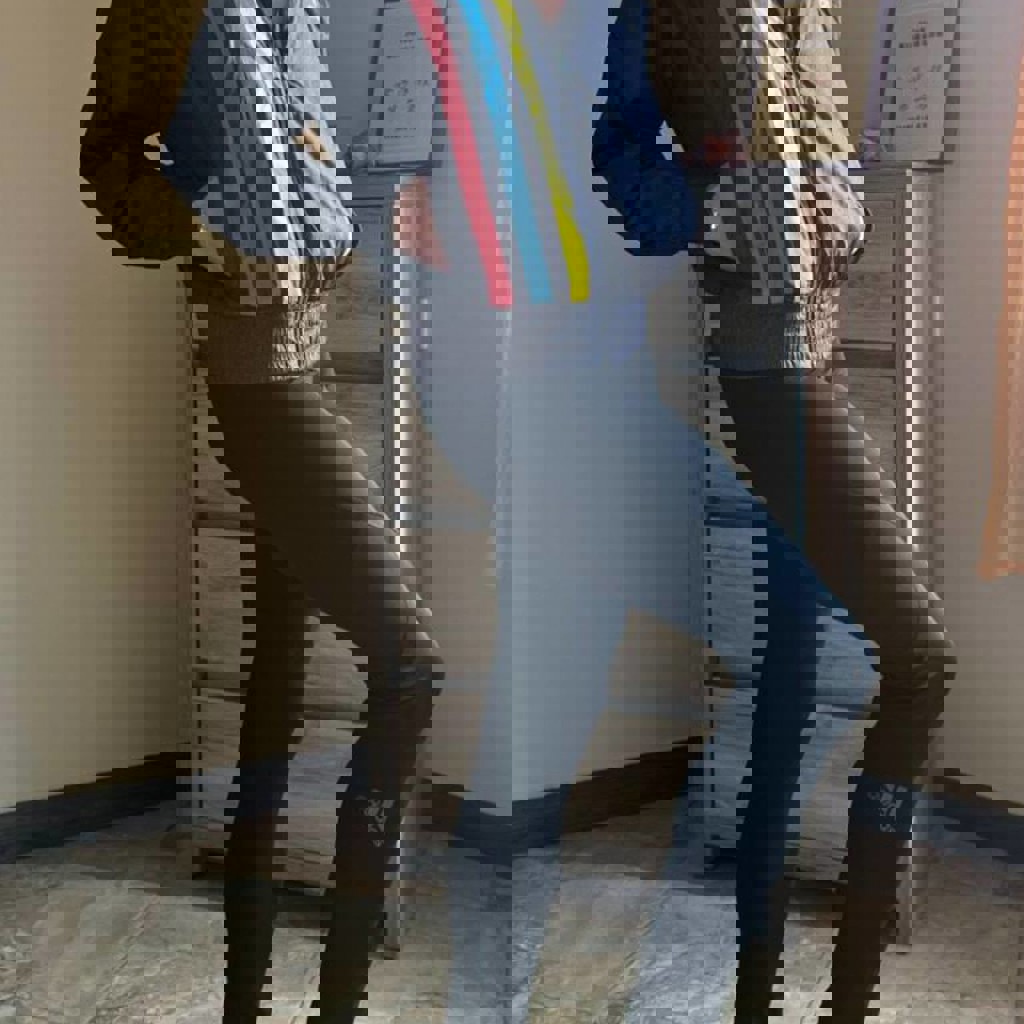 Легинсы с прозрачными вставками