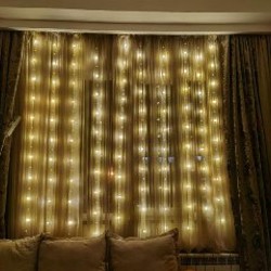 Гирлянда штора проволочная с шариками - фото 1