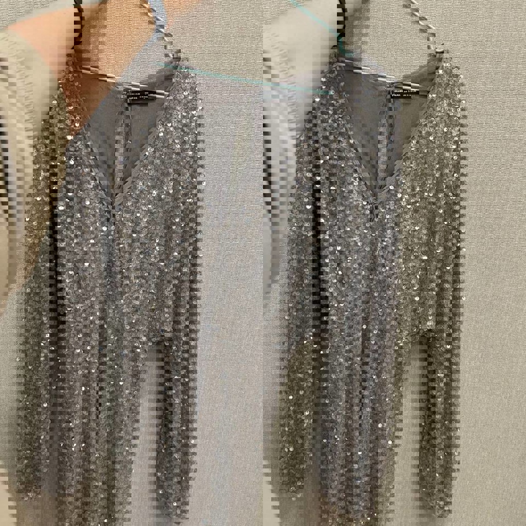 Блестящая юбка-шорты