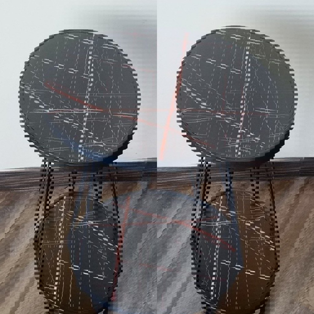 Двухъярусный круглый приставной столик