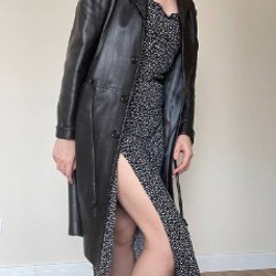 Винтажный кожаный плащ - фото 2