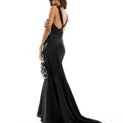 Jarlo атласное макси платье (красное) - фото 5