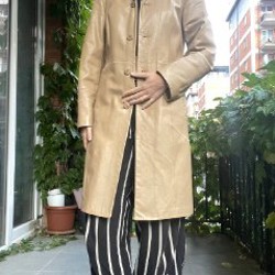 Винтажный кожаный плащ - фото 2