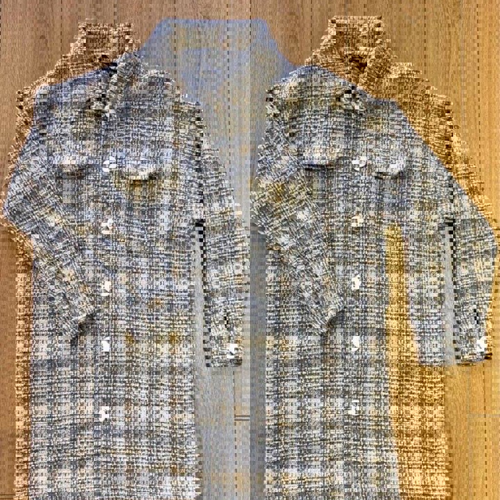 Теплая клетчатая рубашка oversize