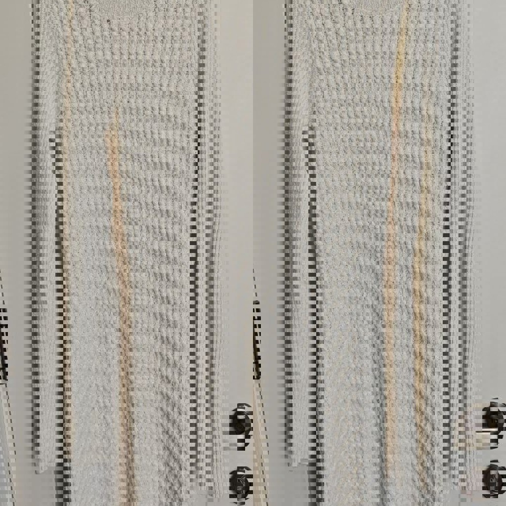 Белое вязаное платье