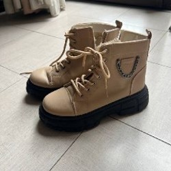 Ботинки женские бежевые - фото 1
