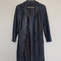 Винтажный кожаный плащ - фото 2