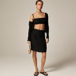 Черная льняная юбка J.Crew - фото 3